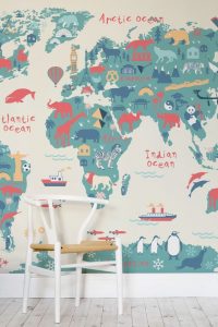 papel pintado mapa infantil